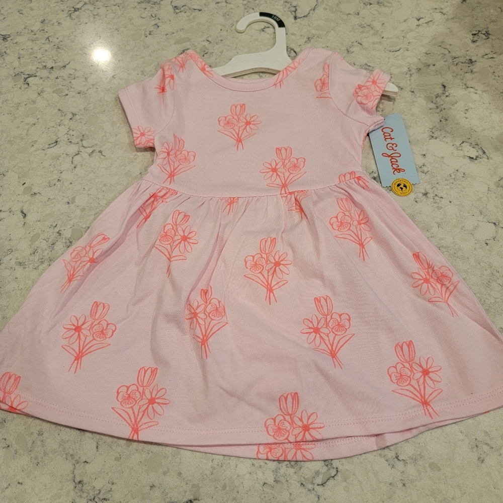 Cat & Jack Pink Floral Dress With Bottoms Size 18 Months NWT!